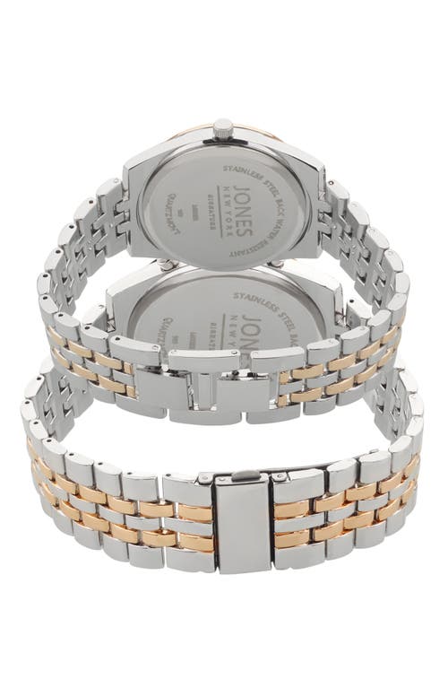 Shop Jones New York Two-piece Diamond Accent Bracelet Watch His & Hers Set In Silver/gold