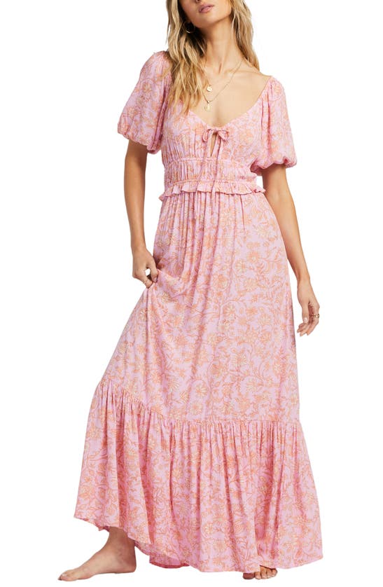 Billabong Sweet On You Maxi Dress In Pink Trails