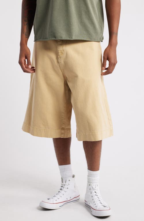 Elwood Everyday Baggy Twill Shorts In Khaki