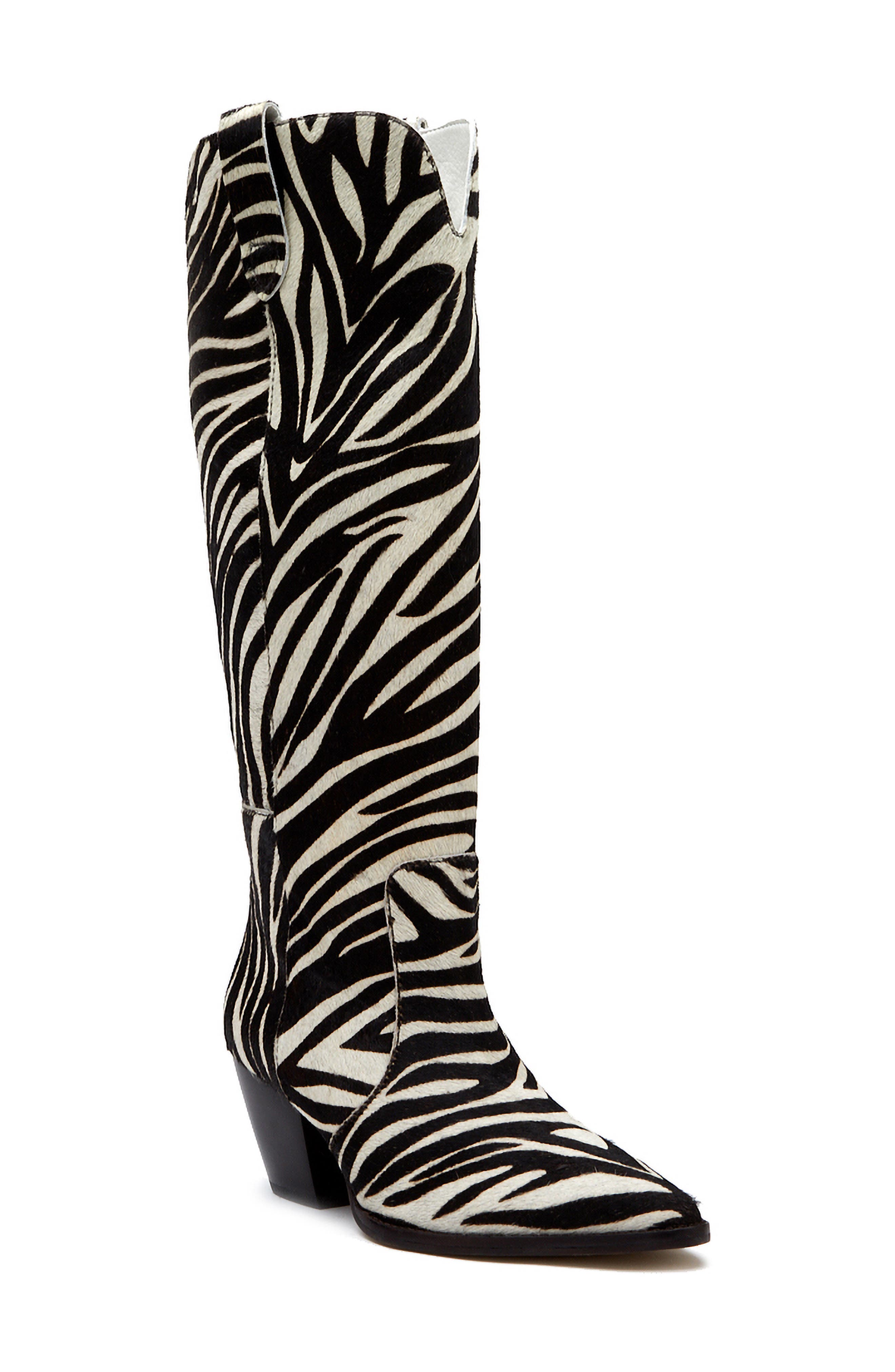 zebra print womens boots