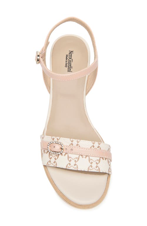 Shop Nerogiardini City Logo Ankle Strap Sandal In Pink