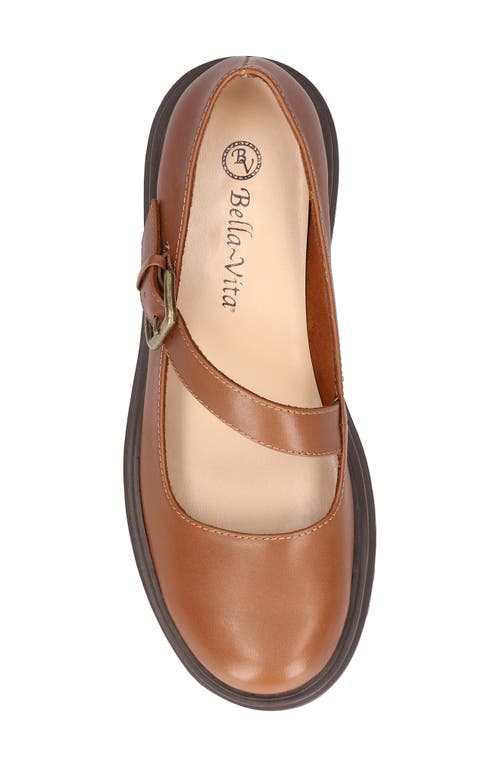 Shop Bella Vita Quincy Mary Jane Flat In Camel Leather