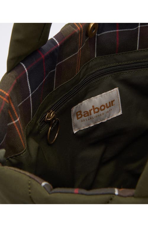 Barbour Mariah Diamond Quilted Tote Bag In Olive