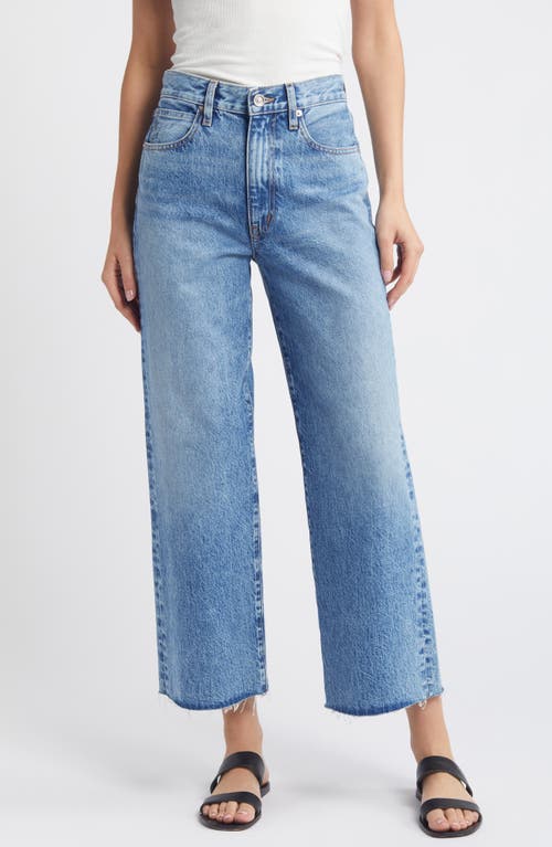 Slvrlake Grace Raw Hem High Waist Crop Wide Leg Jeans In Lightning Strikes