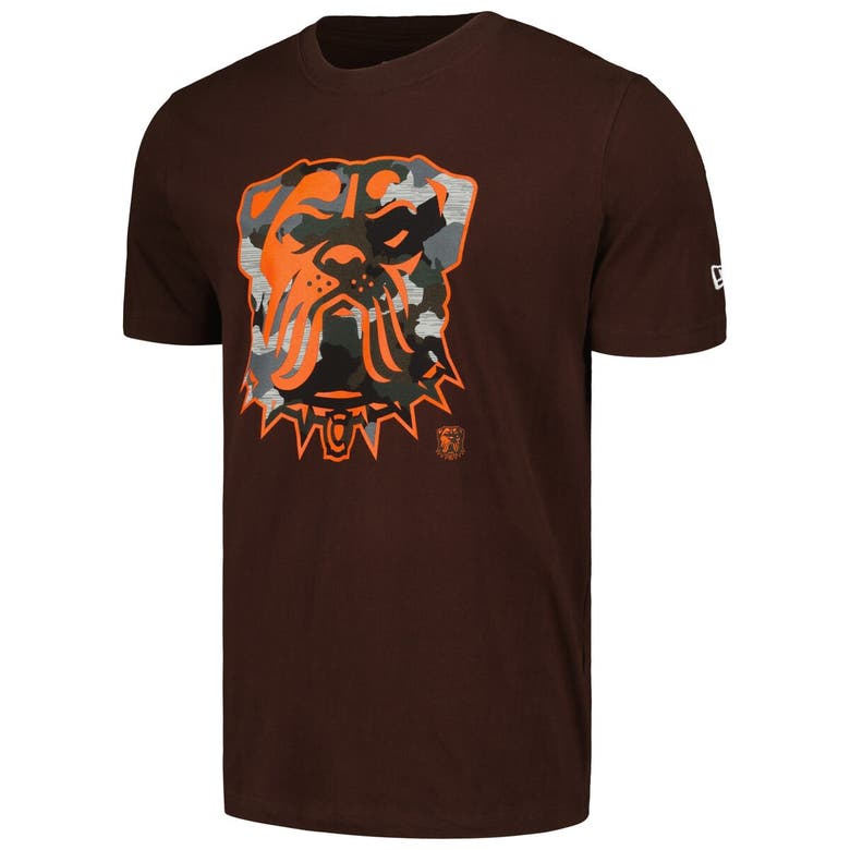Shop New Era Brown Cleveland Browns Camo Logo T-shirt