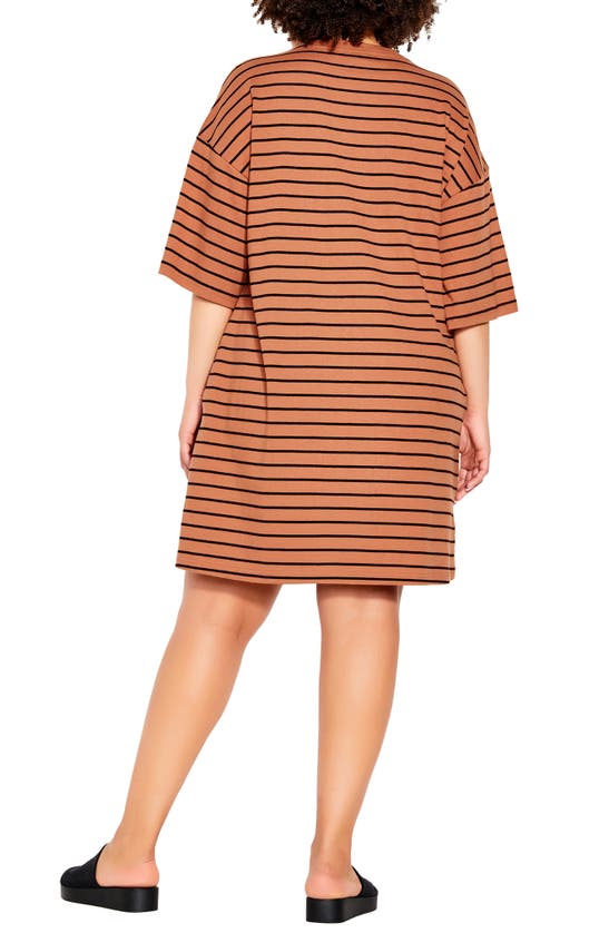 CITY CHIC COASTAL STRIPE COTTON T-SHIRT DRESS