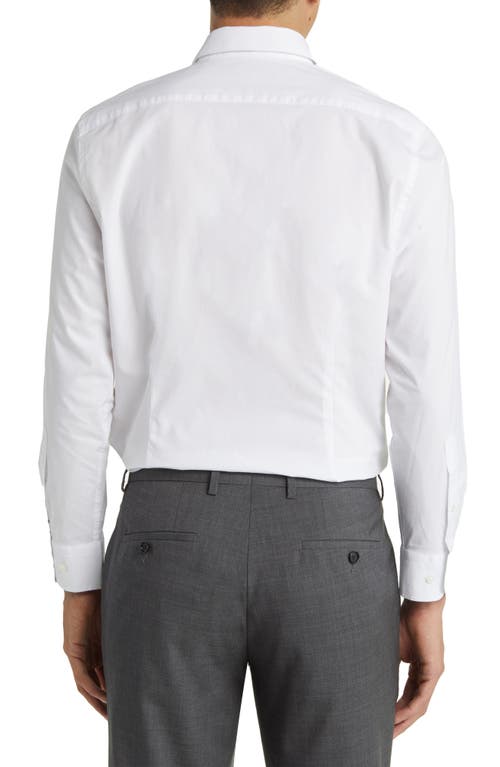 Nordstrom Trim Fit Tech-smart Plaid Coolmax® Non-iron Dress Shirt In White
