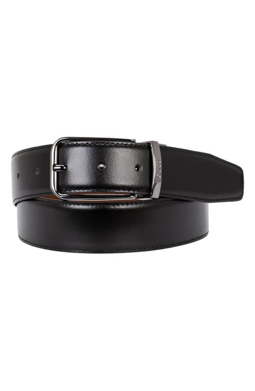 BOSS Ochuck Leather Belt in Black 