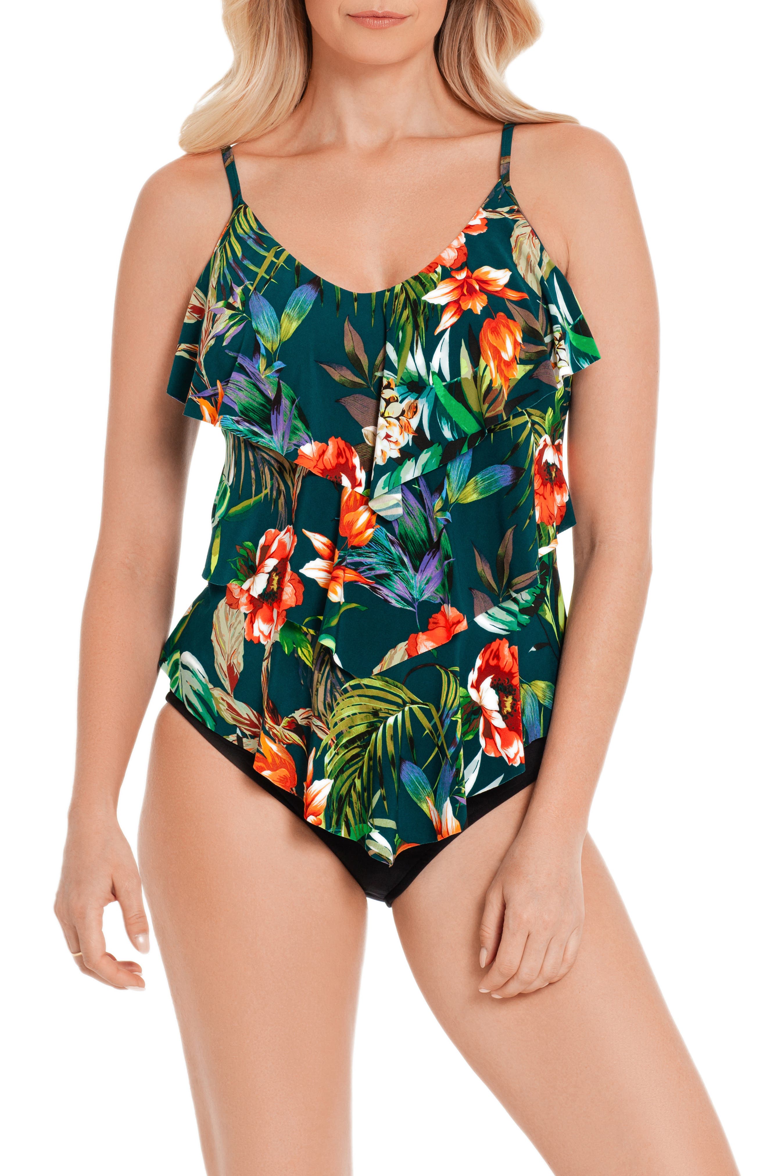 Magicsuit Rita Tankini Top, Blue/green