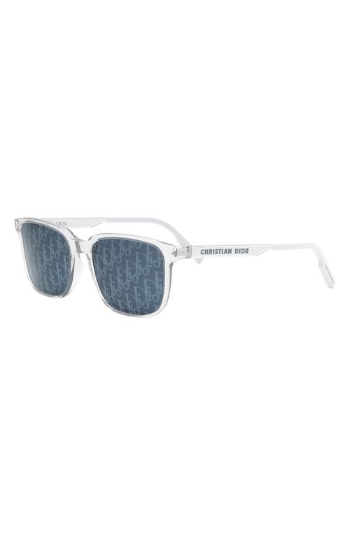 Shop Dior Tag Su 56mm Square Sunglasses In Crystal/other/blu Mirror