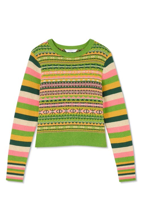 Shop Lk Bennett Josephine Fair Isle Wool Blend Sweater In Green Multi