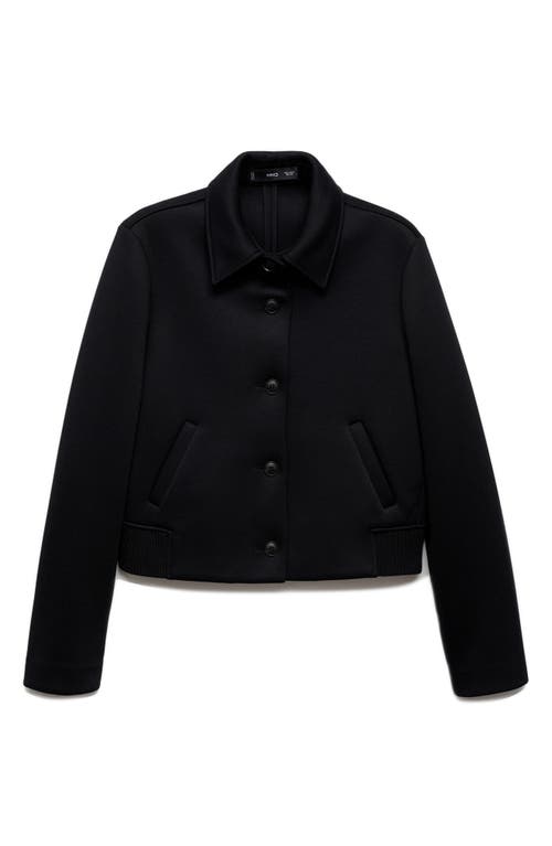 Shop Mango Crop Jacket In Black