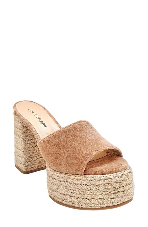 Sunset Platform Espadrille Sandal in Taupe Fabric