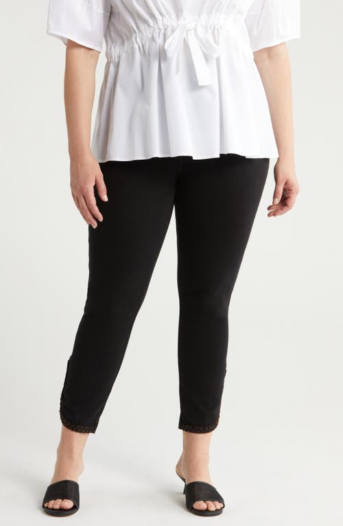 Lyssé Happy Hour Braided Crop Jeans In Midtown Black