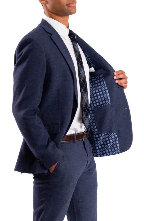 Savile Row Co Navy Donegal Twist Trim Fit Suit In Navy