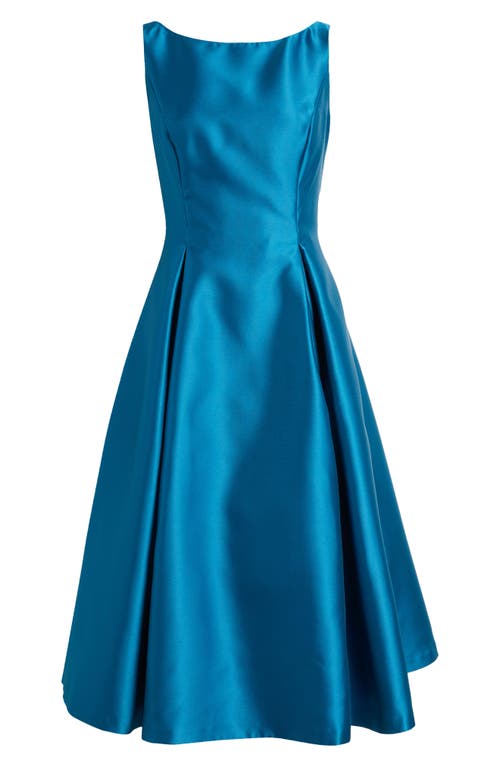 Shop Adrianna Papell Sleeveless Mikado Fit & Flare Midi Dress In Lily Teal