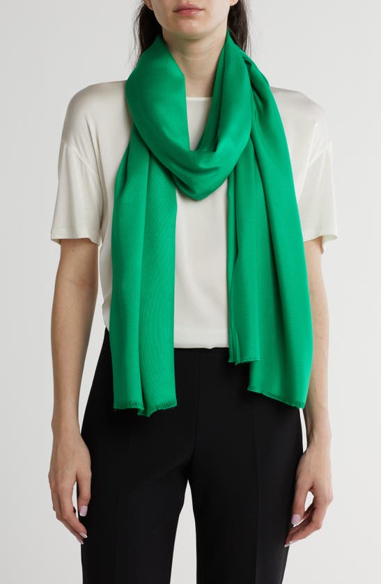Vince Camuto Oversized Satin Pashmina Wrap In Green