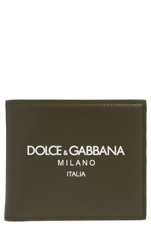 Shop Dolce & Gabbana Dolce&gabbana Logo Leather Bifold Wallet In Militare