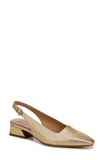 Naturalizer Ginger Slingbacks In Dark Gold Faux Leather