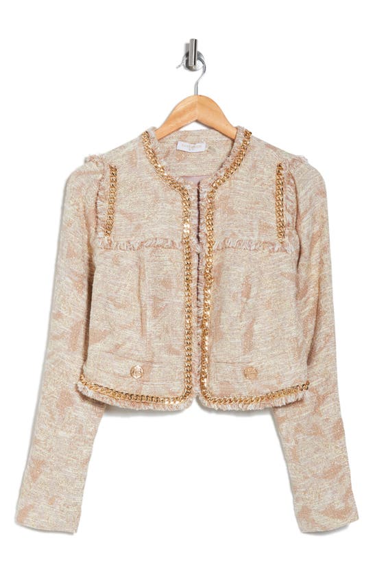Shop Ramy Brook Steffy Tweed Jacket In Rose Gold Combo