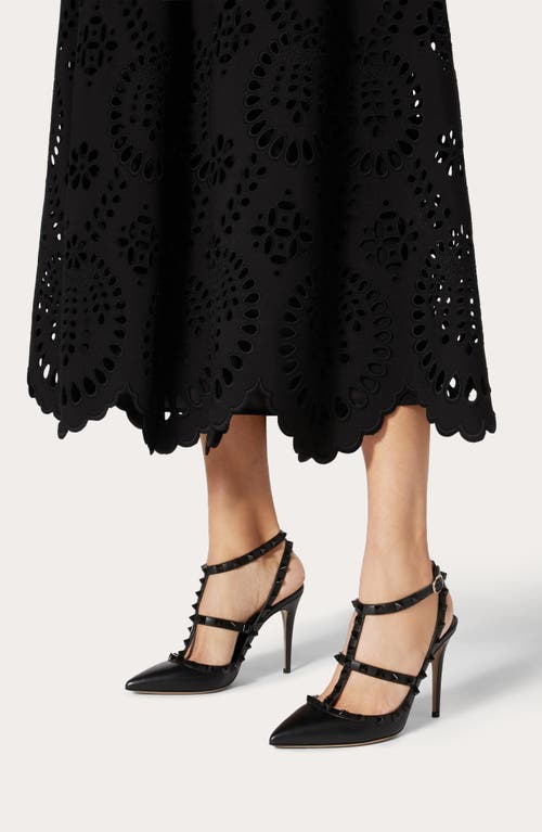 Valentino Rockstud Caged 100 Leather Pump In Nero