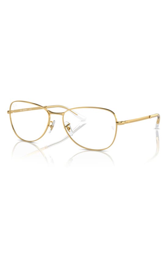 Shop Ray Ban 59mm Pilot Optical Glasses In Gold Flash