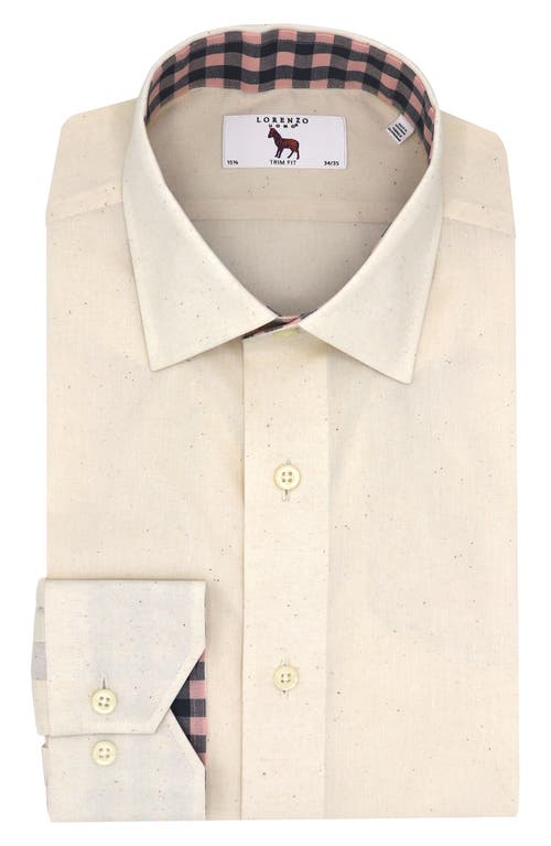 Lorenzo Uomo Trim Fit Dress Shirt in Sand