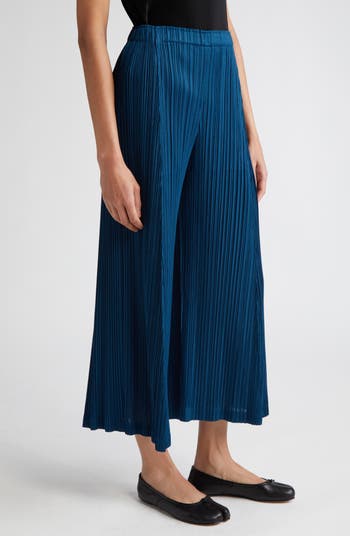 Pleats Please Issey Miyake Thicker Bottoms 2 Pleated Wide Leg Crop Pants