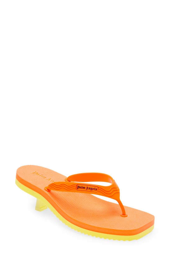 Palm Angels Women's Two-tone Kitten Heel Thong Sandals In