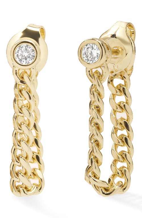 Melinda Maria Baby Julian Soft Chain Hoop Earrings in Gold-White 