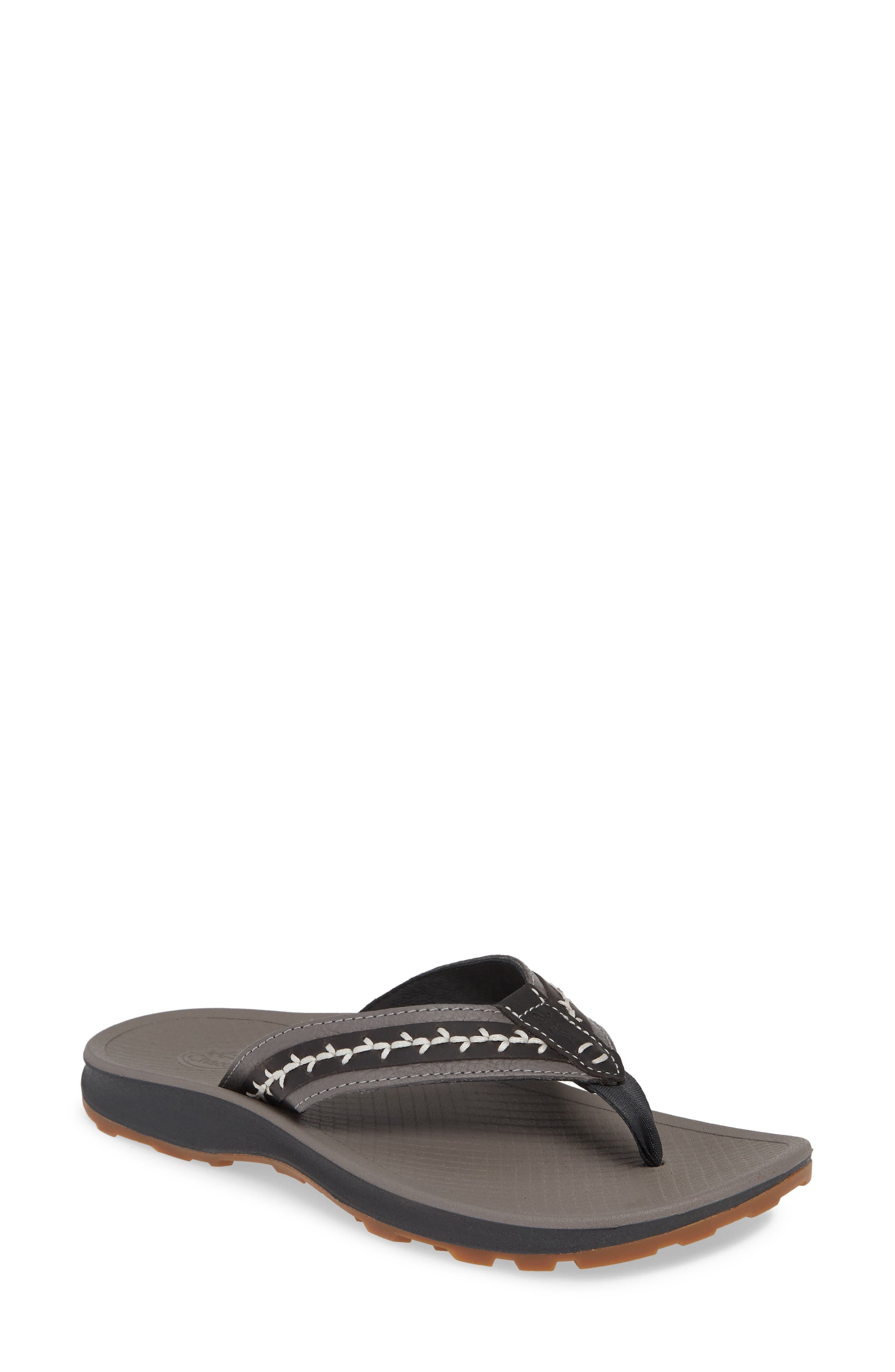 Chaco Playa Pro Leather Flip Flop, Grey