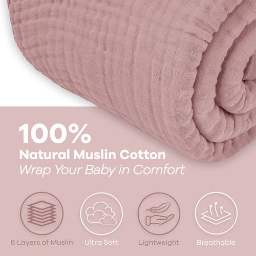Comfy Cubs Adult Muslin Blanket In Mauve