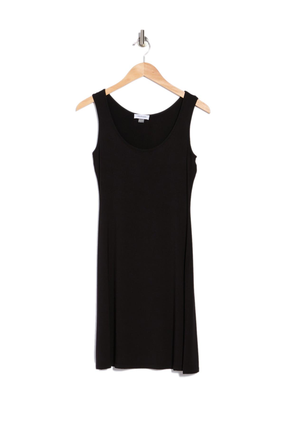 Calvin Klein Scoop Neck Sleeveless Mini Dress In Black