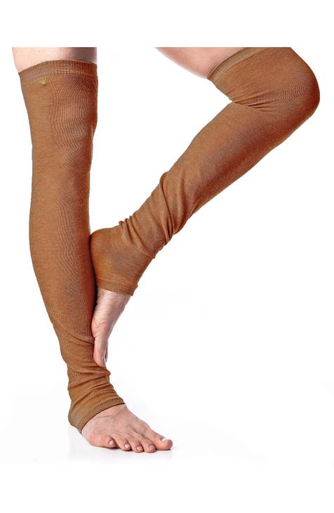 Flared Leg Warmers - Dark beige - Ladies