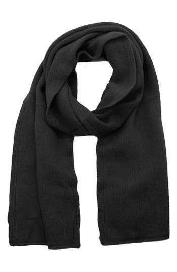 Portolano Cashmere Jersey Scarf In Black