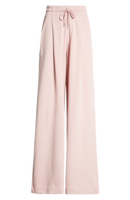 Shop Dries Van Noten Hadium Pleated Cotton Wide Leg Sweatpants In Lpink