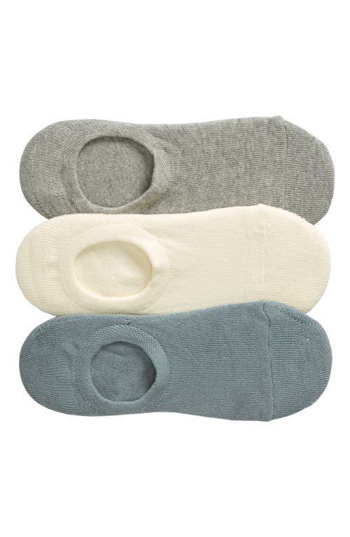 Nordstrom 3-Pack Everyday No-Show Socks in Grey Mineral -Ivory Multi 