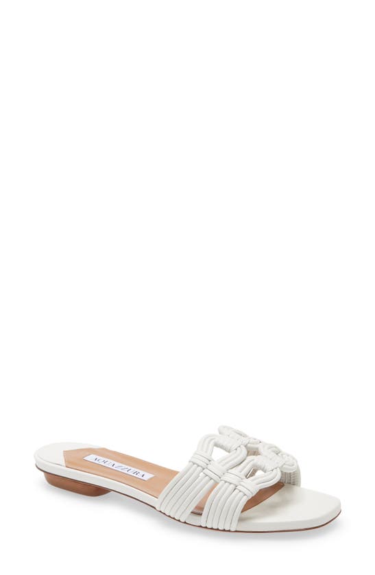 AQUAZZURA NOAH WOVEN SLIDE SANDAL,NAHFLAA0-NAP-FFF