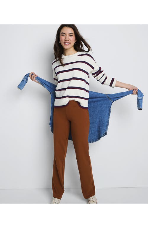 Shop Lands' End Starfish Mid Rise Straight Leg Pants In Dark Caramel