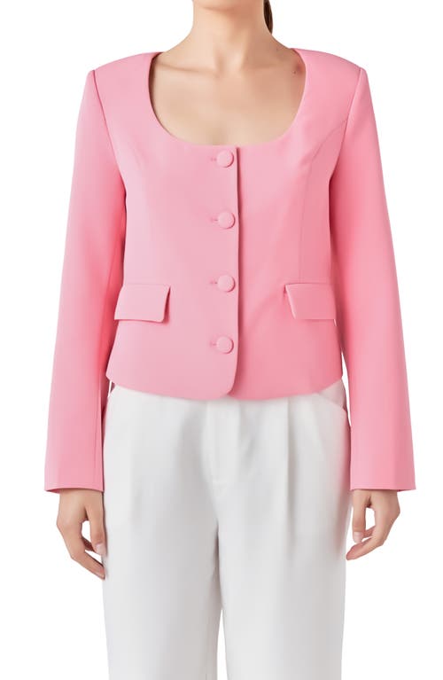 Endless Rose Women's Scooped U Buttoned Top In Pink