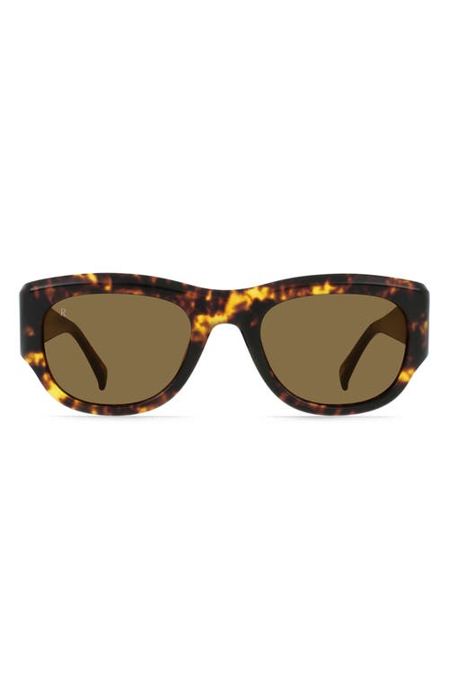 Raen Lonso 53mm Polarized Rectangular Sunglasses In Ristretto Tortoise/aria