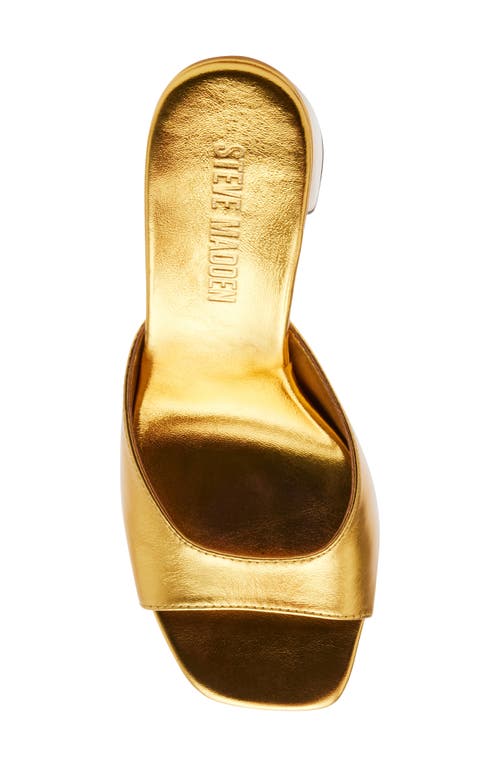 Shop Steve Madden Mania Block Heel Sandal In Gold Leather