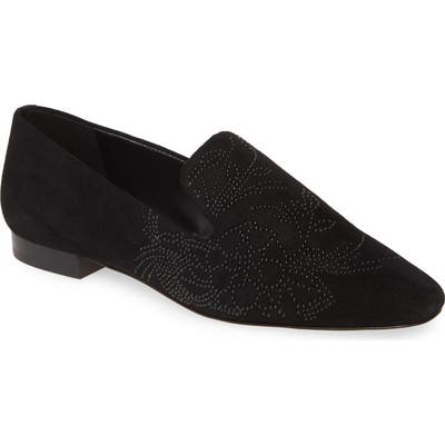 Karl Lagerfeld Paris Nova Floral Studded Loafer, Black