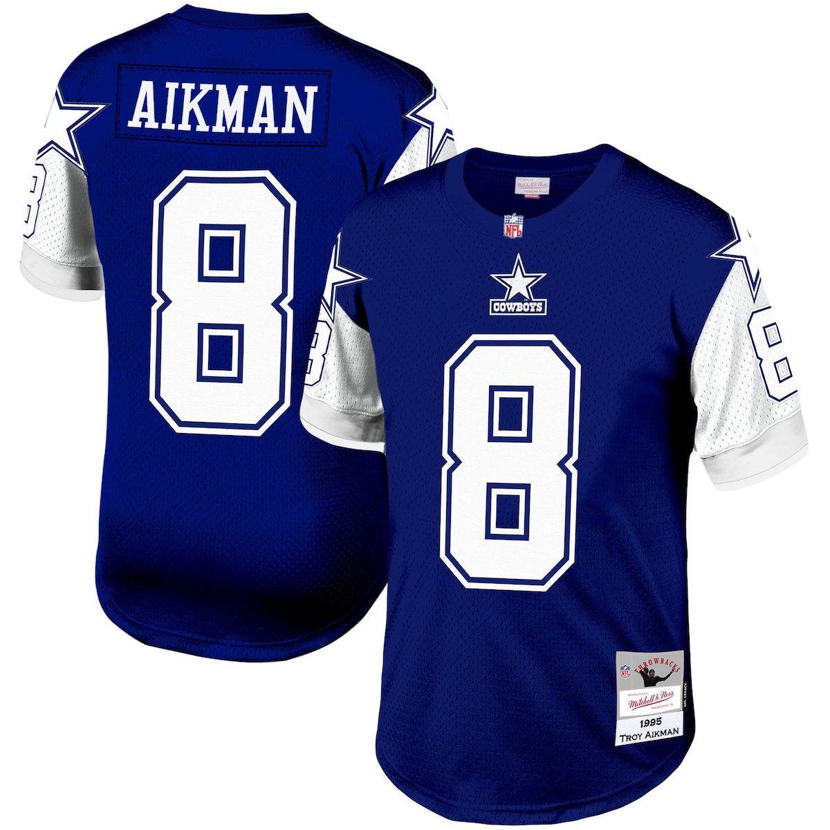 Men's Mitchell & Ness Troy Aikman Navy Dallas Cowboys 1995 Authentic Retired Player Jersey