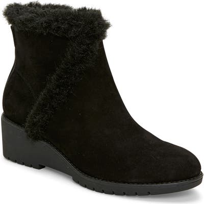 Adam Tucker Noble Faux Fur Trim Bootie, Black