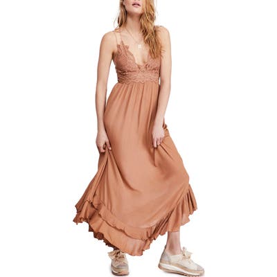 Free People Adella Maxi Slipdress, Brown