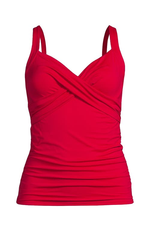 Shop Lands' End Wrap Underwire Tankini Top Swimsuit In Strawberry