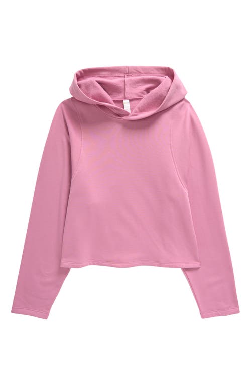 Zella Girl Kids' Terry Crop Hoodie In Purple Victoria