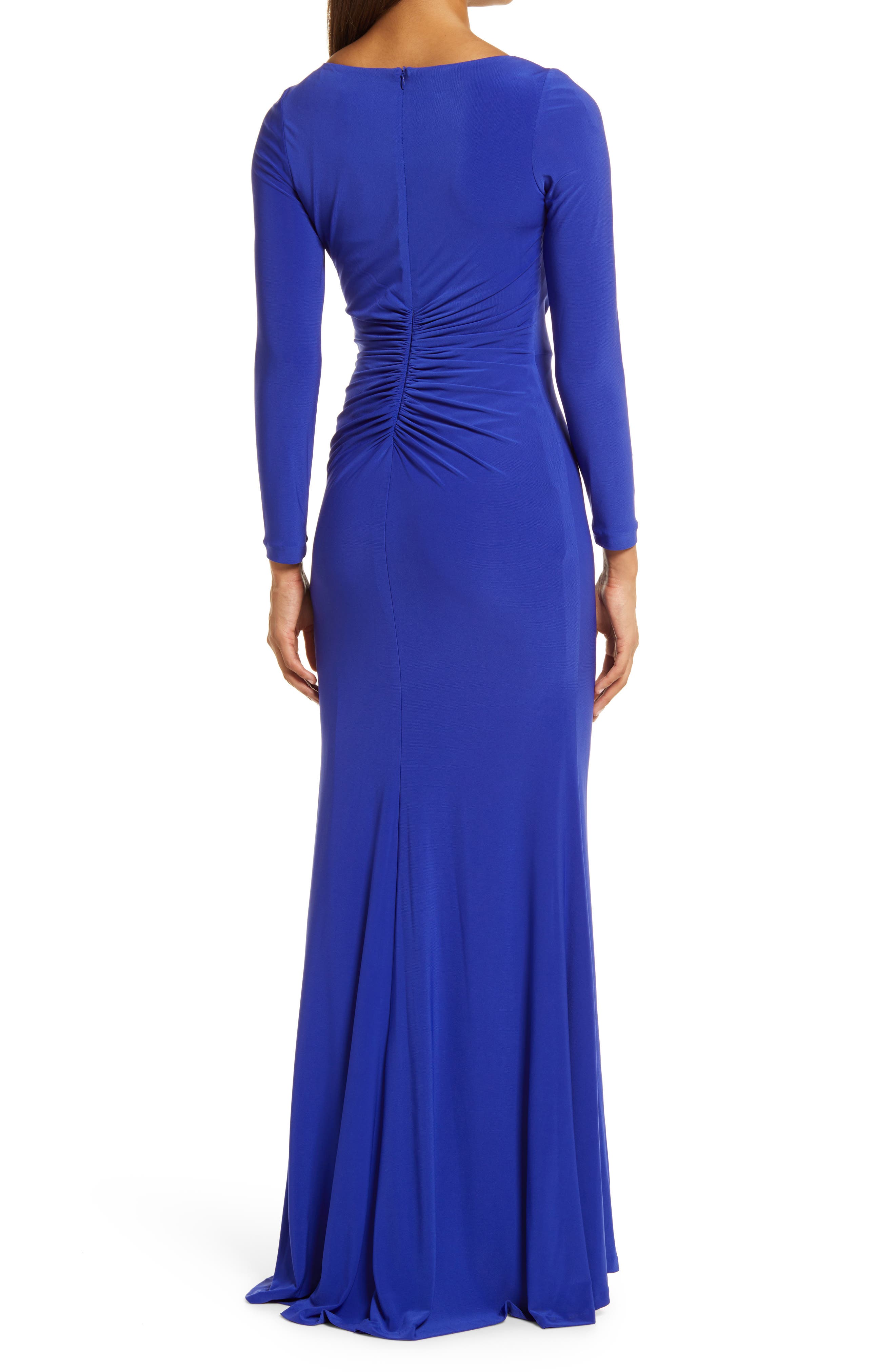 vince camuto beaded cuff ruched jersey dress