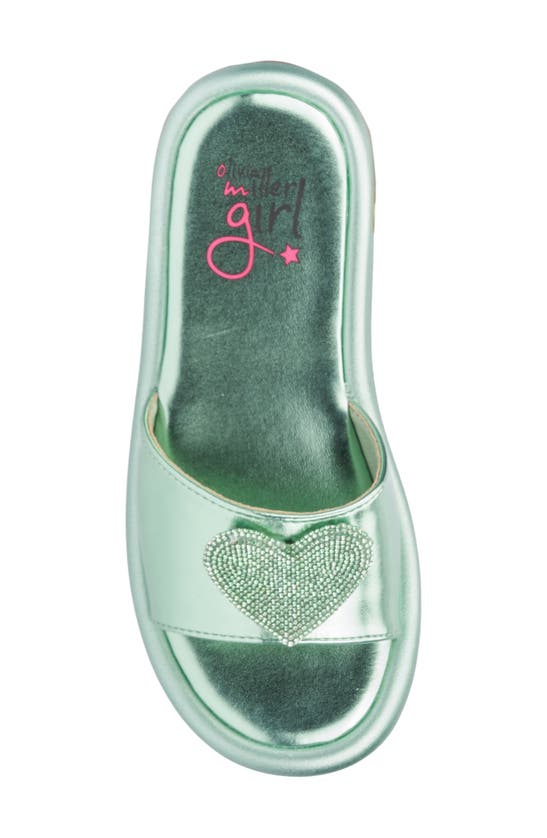 Shop Olivia Miller Kids' Heart Ornament Slide Sandal In Green